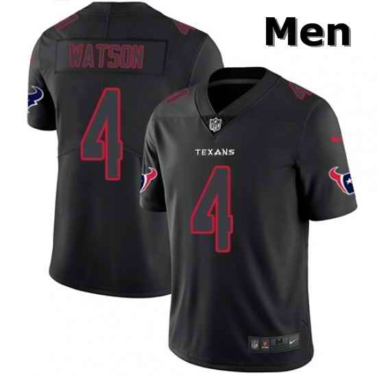 Men Nike Houston Texans 4 Deshaun Watson Limited Black Rush Impact NFL Jersey
